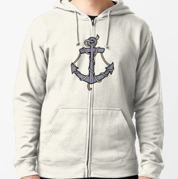 Hoodie dengan Aksen Tali Kapal